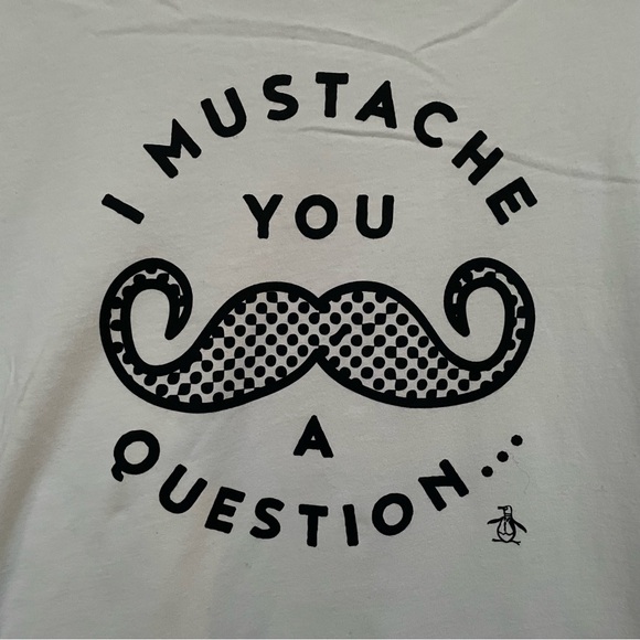 Original Penguin "Mustache You a Question" Tee M **NEW** - Picture 2 of 7